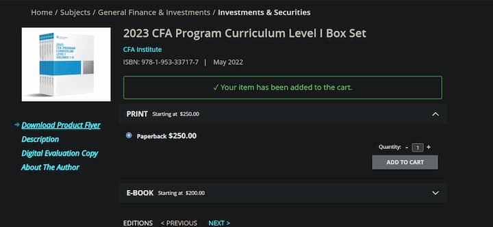 2023 CFA Program Curriculum Level I Box Set CFA Institute