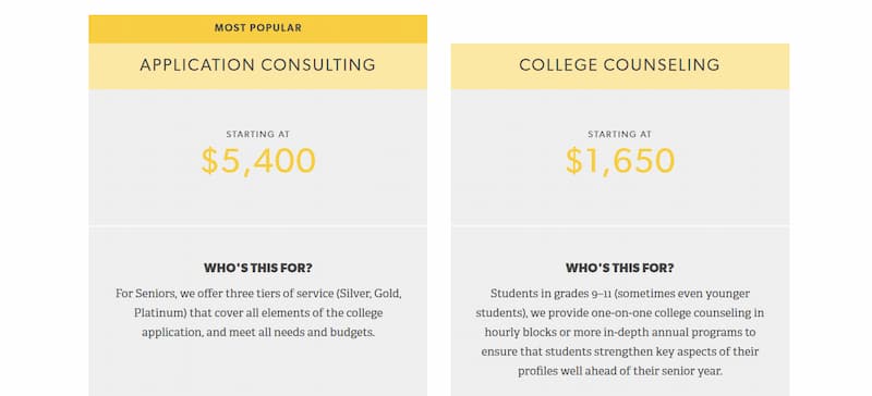 Admissionado pricing