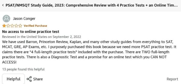 Barrons PSAT book Jason review
