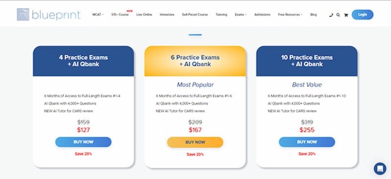 Blueprint MCAT Price Plan