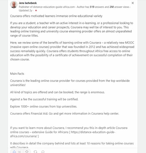 coursera feedback