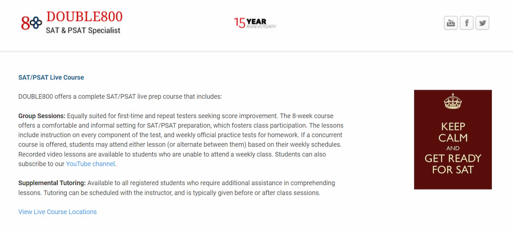 Double800 course for PSAT