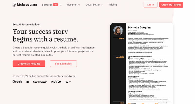 kickresume overview