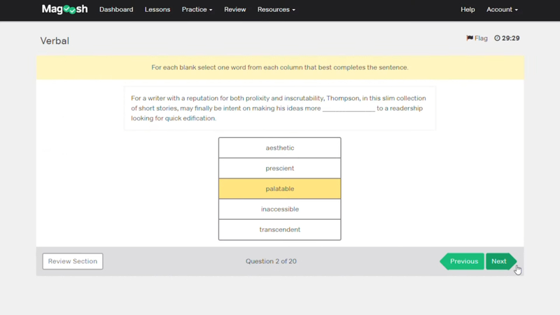 Magoosh GRE Test Questions