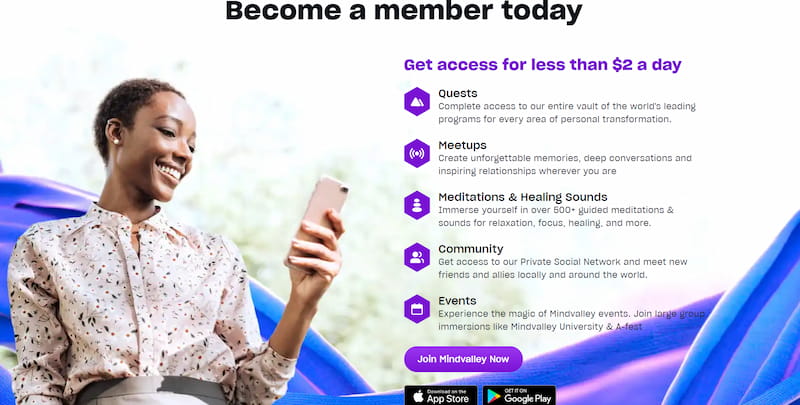 Mindvalley Main Page