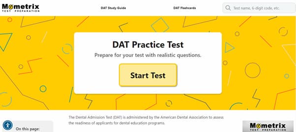 mometrix start your dat practice test