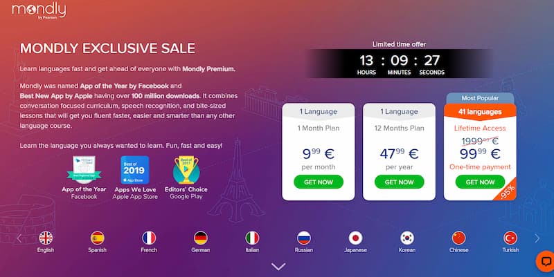 Mondly Pricing