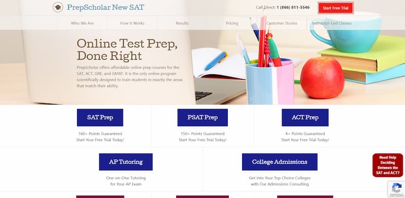 PrepScholar online test prep done right
