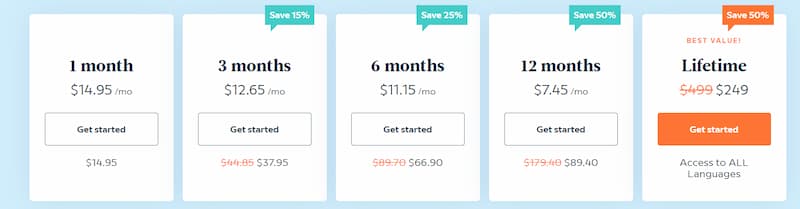 Pricing-of-Babbel-App
