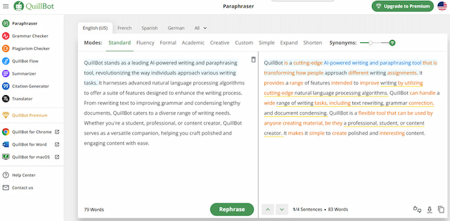 quillbot ai writer paraphrasing