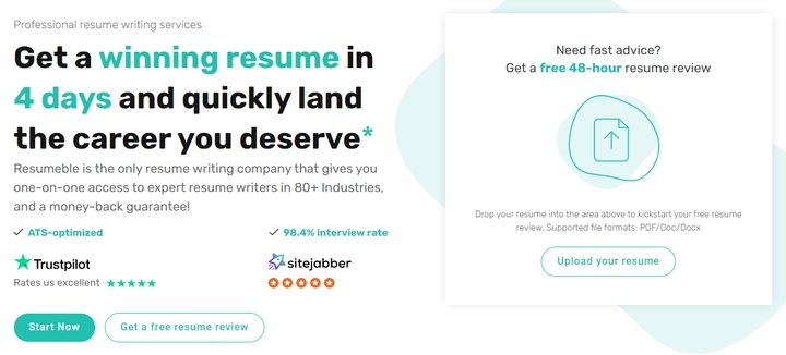 Resumeble Review Start