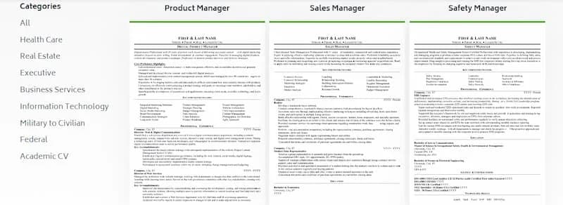 resumeedge samples