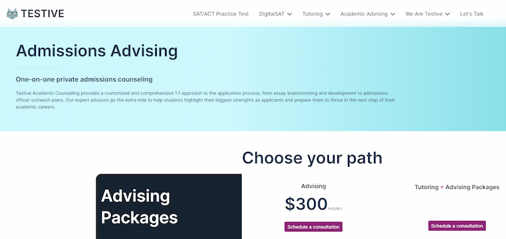 Testive Review Admissions Advising