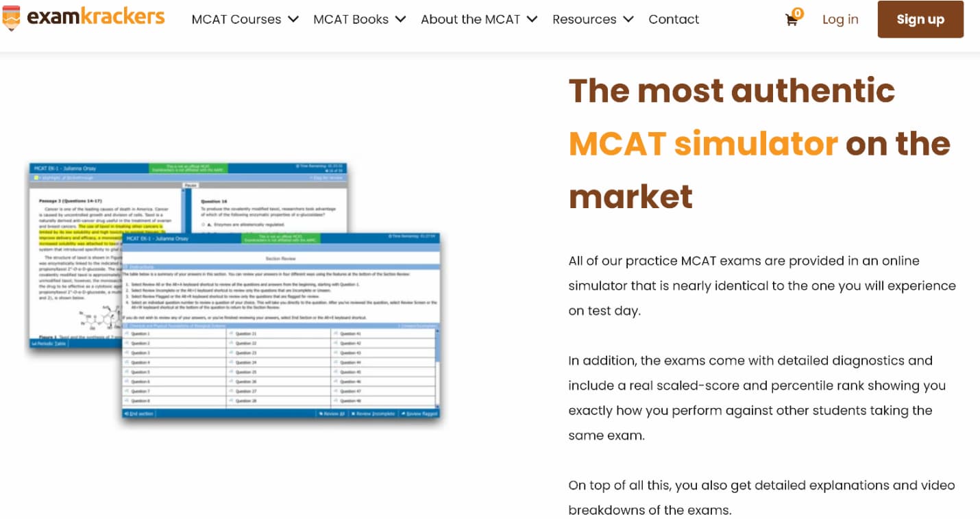 The most authentic MCAT simulator