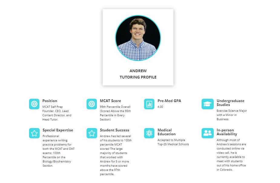 Andrew's tutoring profile