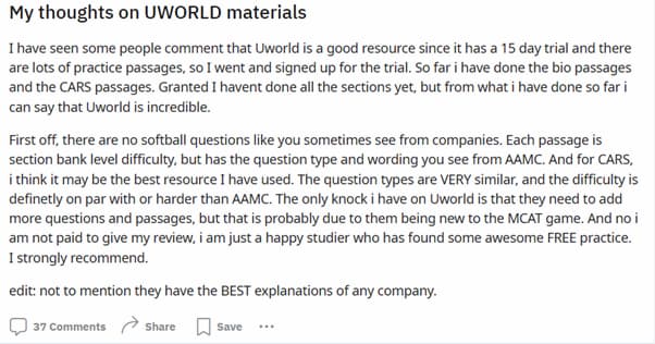 uworld materials quality