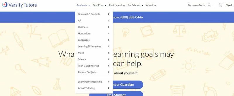 VarsityTutors services