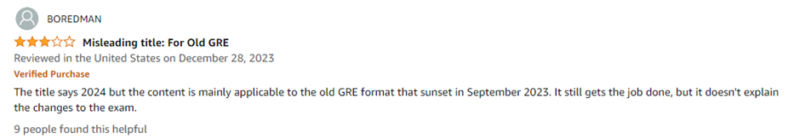 Princeton book for GRE Review